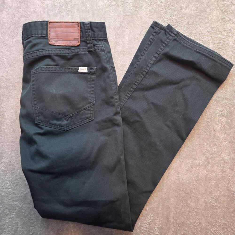 Vans Chino Pants Mens 30x32 Black Denim V56 Straight Leg 5 Pocket Casual Skate